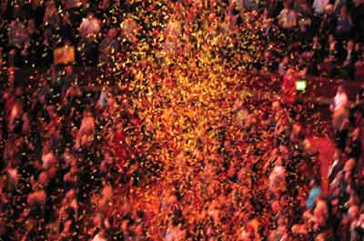 Confetti at the Concert for George.