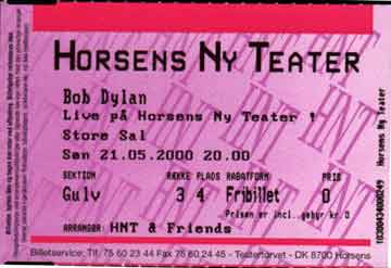 Free ticket for Dylan in Horsens